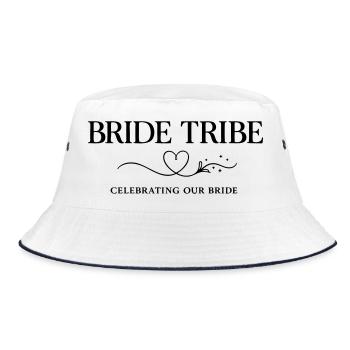 Bride Tribe! Heart Design Bachelor Party Bridal Crew Outfit - Bucket Hat - white/navy - Front