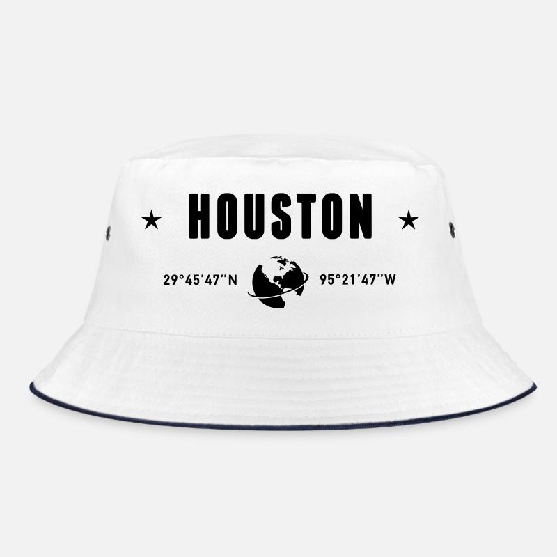 Houston Texas Coordinates Planet Earth Bucket Hat