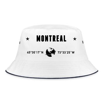 Montreal Quebec Coordinates Planet Earth - Bucket Hat - white/navy - Front