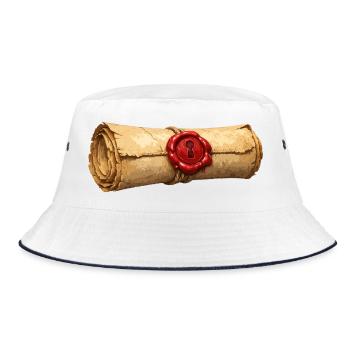 Papyrus Scroll with Red Seal - Bucket Hat - white/navy - Front