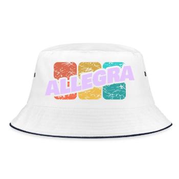 First name Allegra - Bucket Hat - white/navy - Front