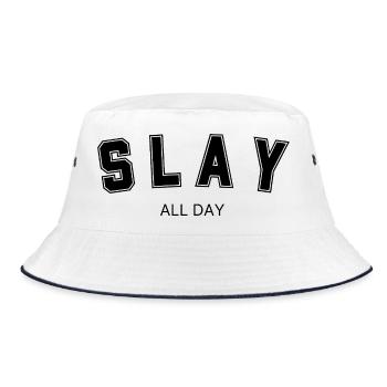 SLAY Trikot - Bucket Hat - Weiß/Navy - Vorne