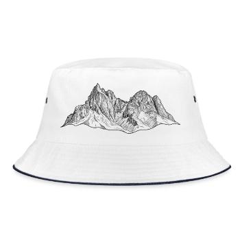 Sciliar Massif Dolomites Silhouette | Mountaineers - Bucket Hat - white/navy - Front