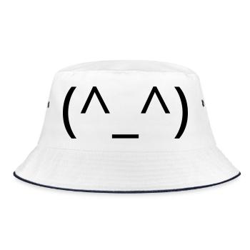 Happy Emoticon (^_^) Smile Classic - Bucket Hat - white/navy - Front