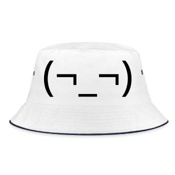 Dry Side Gare (¬_¬) Annoyed Emote - Bucket Hat - white/navy - Front