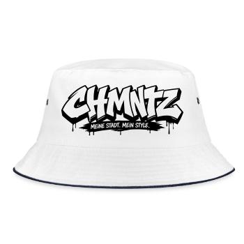 Chemnitz City Graffiti Style - Bucket Hat - Weiß/Navy - Vorne