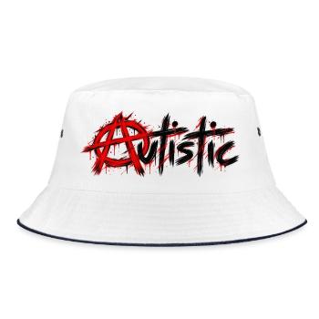 autistic - Autismus - Bucket Hat - Weiß/Navy - Vorne