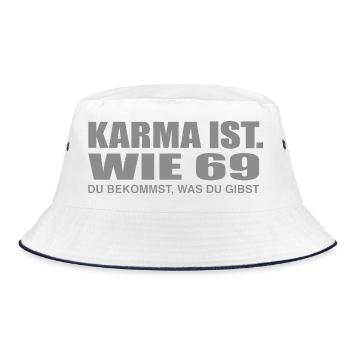 Karma 69  - Bucket Hat - Weiß/Navy - Vorne