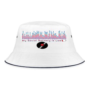 Mein Sozialakku ist leer - Bucket Hat - Weiß/Navy - Vorne