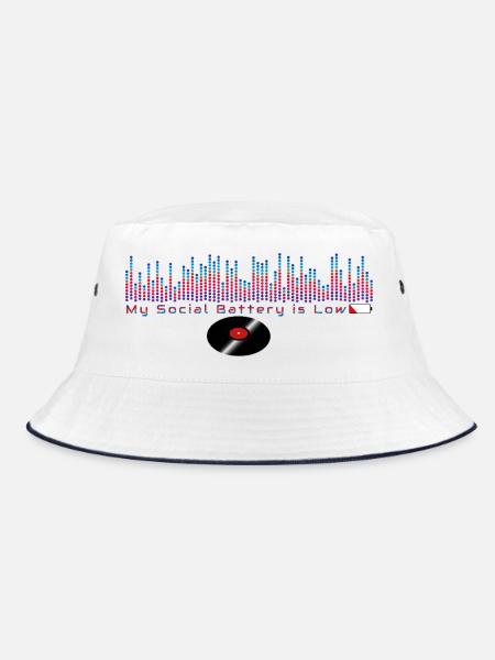 Mein Sozialakku ist leer - Bucket Hat - Weiß/Navy