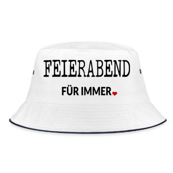 Ruhestand Rente Feierabend - Bucket Hat - Weiß/Navy - Vorne