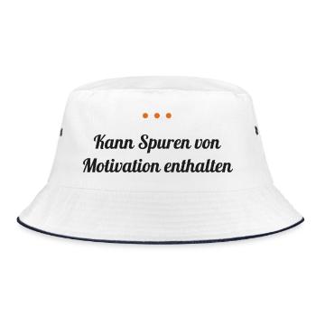 Kann Spuren von Motivation enthalten - Bucket Hat - Weiß/Navy - Vorne