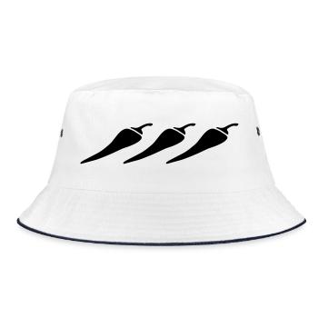 Chilischoten - Bucket Hat - Weiß/Navy - Vorne