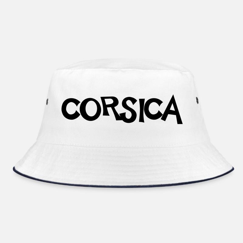 Korsika (V) - Bucket Hat - Weiß/Navy