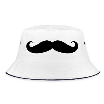Mustache - Bucket Hat - white/navy - Front