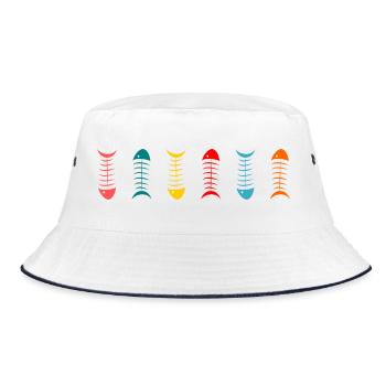 SARDINE. FISH. APRIL FOOL - Bucket Hat - white/navy - Front