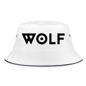 wolf - Bucket Hat - white/navy - Front