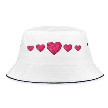 Cœurs géométriques Rose Polygon Design Love - Bob - blanc/marine - Devant