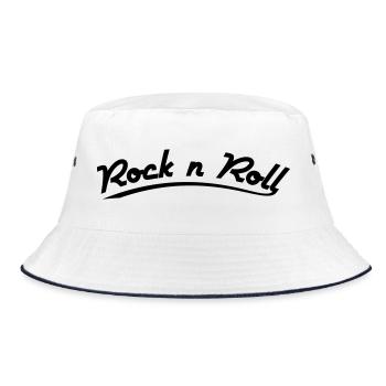 rock n roll design retro vintage style - Bucket Hat - white/navy - Front