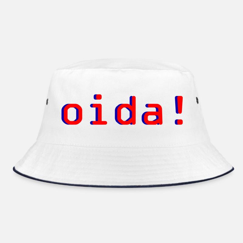 oida! - Bucket Hat - Weiß/Navy