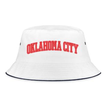 Oklahoma City Varsity Schriftzug - Bucket Hat - Weiß/Navy - Vorne