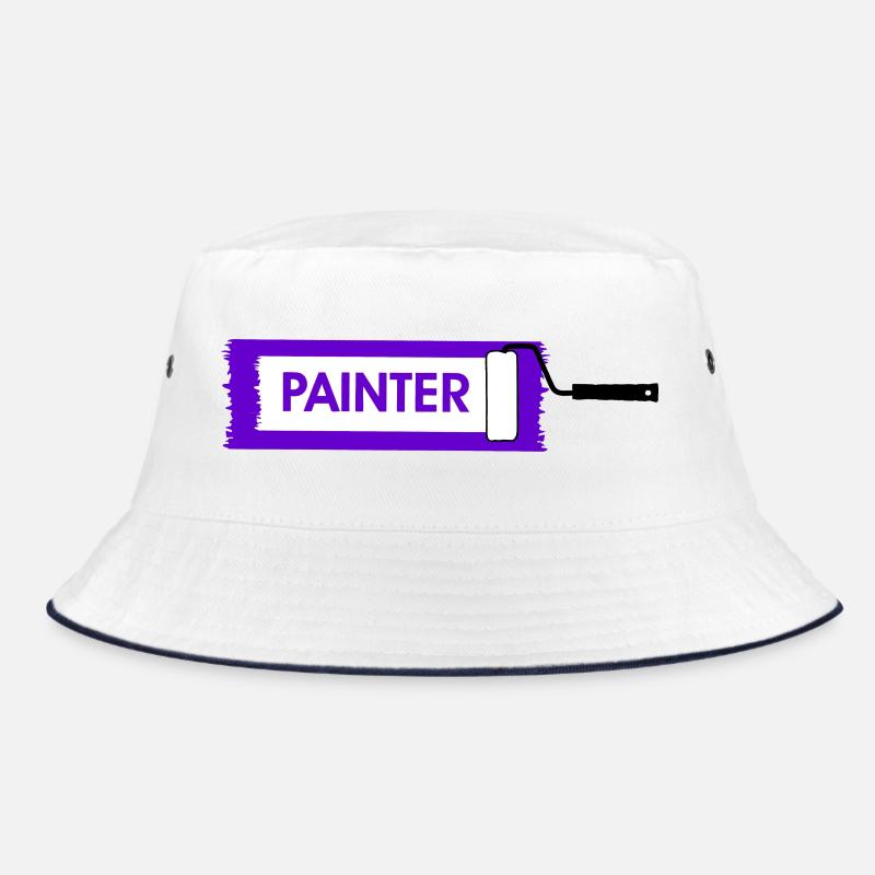 Paint roller with purple paint Bucket Hat