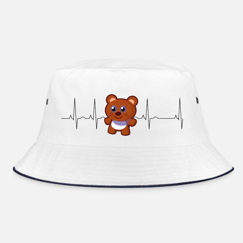 Teddy bear heartbeat Bucket Hat