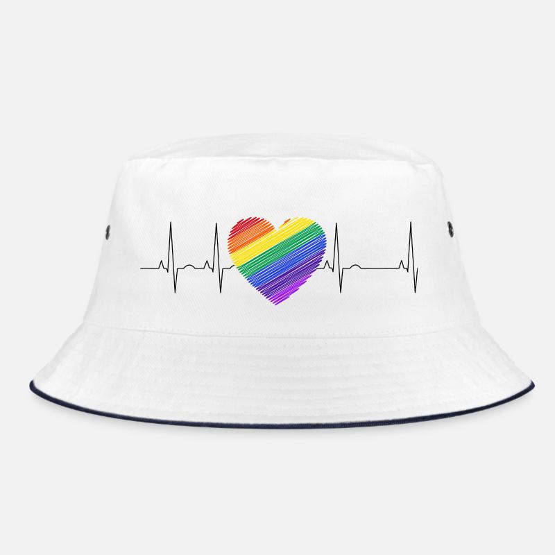 Heart palpitations Heart Rainbow Diversity Bucket Hat