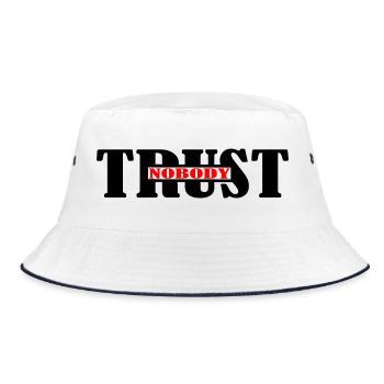 Trust nobody - Bucket Hat - white/navy - Front
