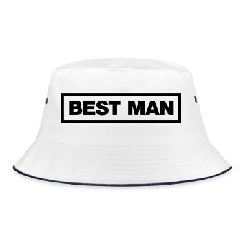 Best Man - Bucket Hat - Weiß/Navy - Vorne