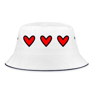 RETIREMENT. HAPPY RETIREMENT. HAPPY RETIREMENT. HEART - Bucket Hat - white/navy - Front