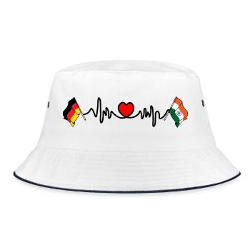 Cardio coeur avec drapeau de l’Allemagne et drapeau de l’Inde - Bob - blanc/marine - Devant