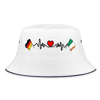 Cardio coeur avec drapeau de l’Allemagne et drapeau de l’Irlande - Bob - blanc/marine - Devant