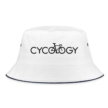 Cycologie - Slogan de l’amoureux du cyclisme - Bob - blanc/marine - Devant