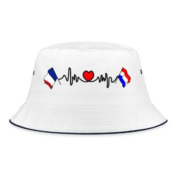 Cardio coeur avec drapeau France et drapeau Pays-Bas - Bob - blanc/marine - Devant