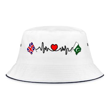 Cardio coeur avec drapeau de l’Angleterre et drapeau du Pakistan - Bob - blanc/marine - Devant