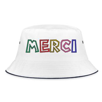 MERCI. THANKS. THANK YOU. ANNIVERSAIRE. NAISSANCE. - Bob - blanc/marine - Devant