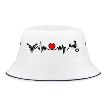 Heart rate cardio Capricorn Scorpio - Bucket Hat - white/navy - Front