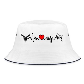 Heart rate cardio Capricorn Sagittarius - Bucket Hat - white/navy - Front