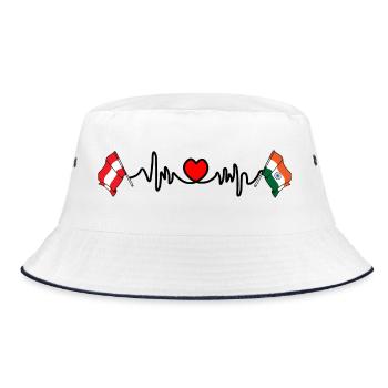 Cardio heart Drapeau Autriche, drapeau Inde - Bob - blanc/marine - Devant