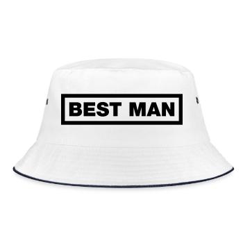 Best Man Element Top (Bachelor Party MC Rocker Cowl Design) - Bucket Hat - white/navy - Front