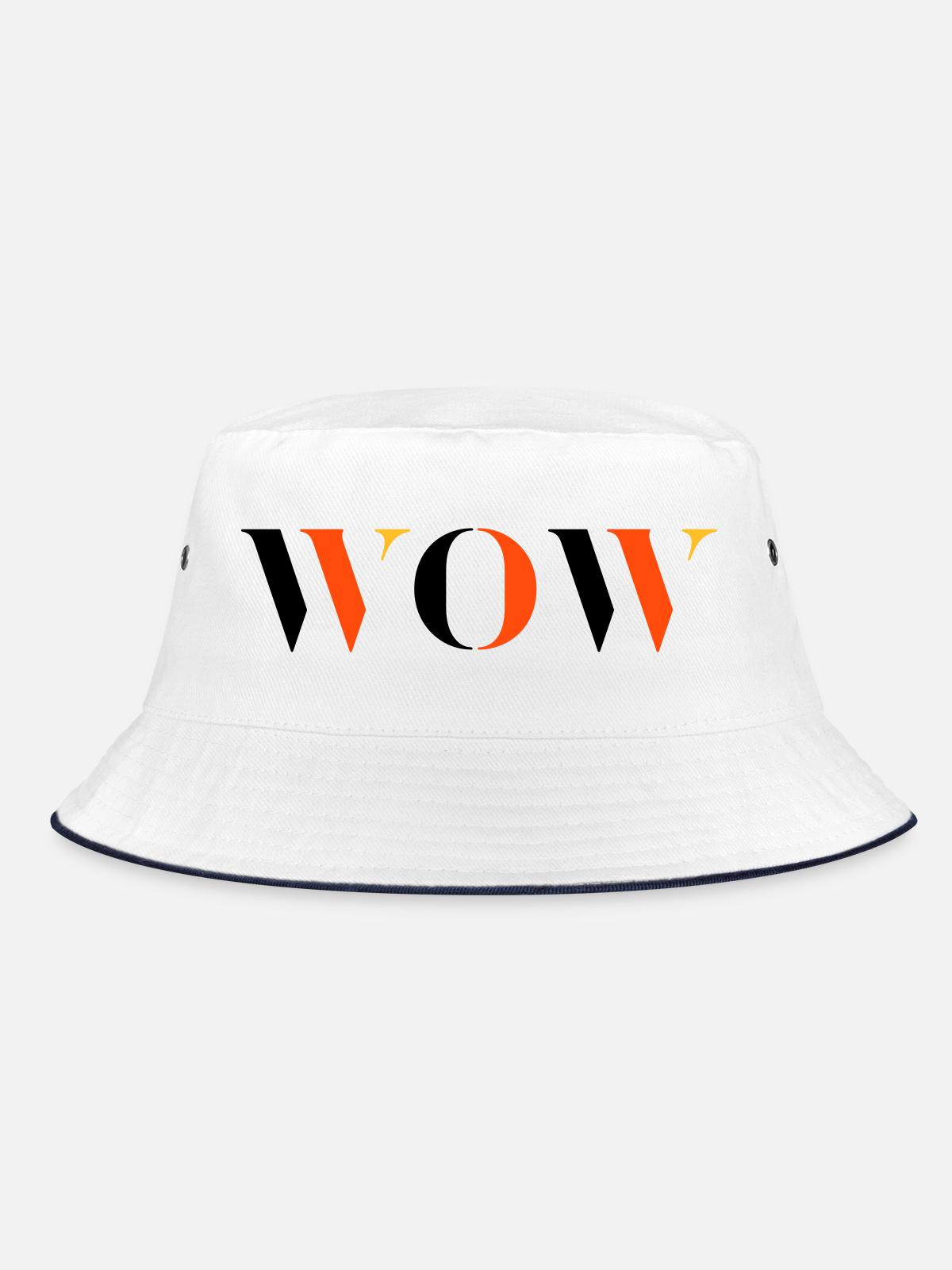 WOW tri-colour - Bucket Hat - white/navy - Front