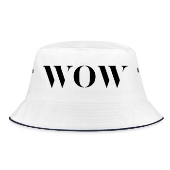 WOW - Bucket Hat - white/navy - Front