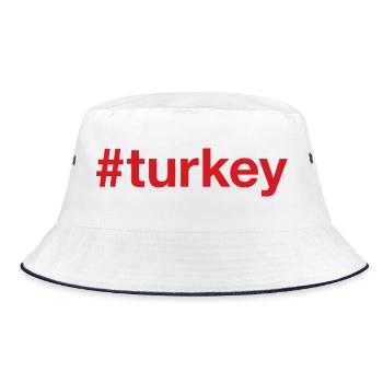 TURKEY Red - Bucket Hat - Weiß/Navy - Vorne