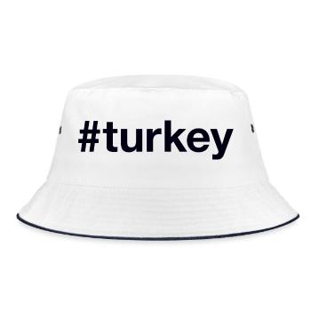 Türkei Turkey Hashtag - Bucket Hat - Weiß/Navy - Vorne