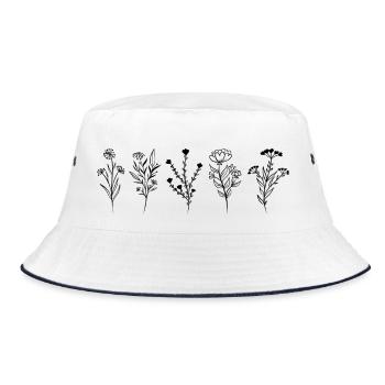 Wildflowers - Gift Idea - Bucket Hat - white/navy - Front