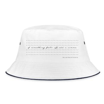 Comma Modern Calligraphy Minimalist Humor b/w - Bucket Hat - white/navy - Front