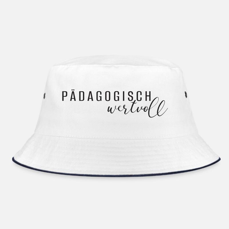 Pedagogically valuable - Bucket Hat - white/navy