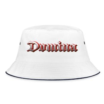 Gothic Domina Logo – Red & Steel Vibes - Bucket Hat - white/navy - Front