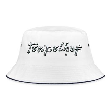 Tempelhof Liquid Chrome Typography - Bucket Hat - white/navy - Front